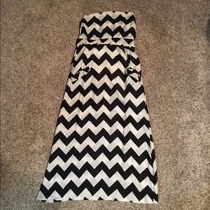 Black and White chevron maxi dress
